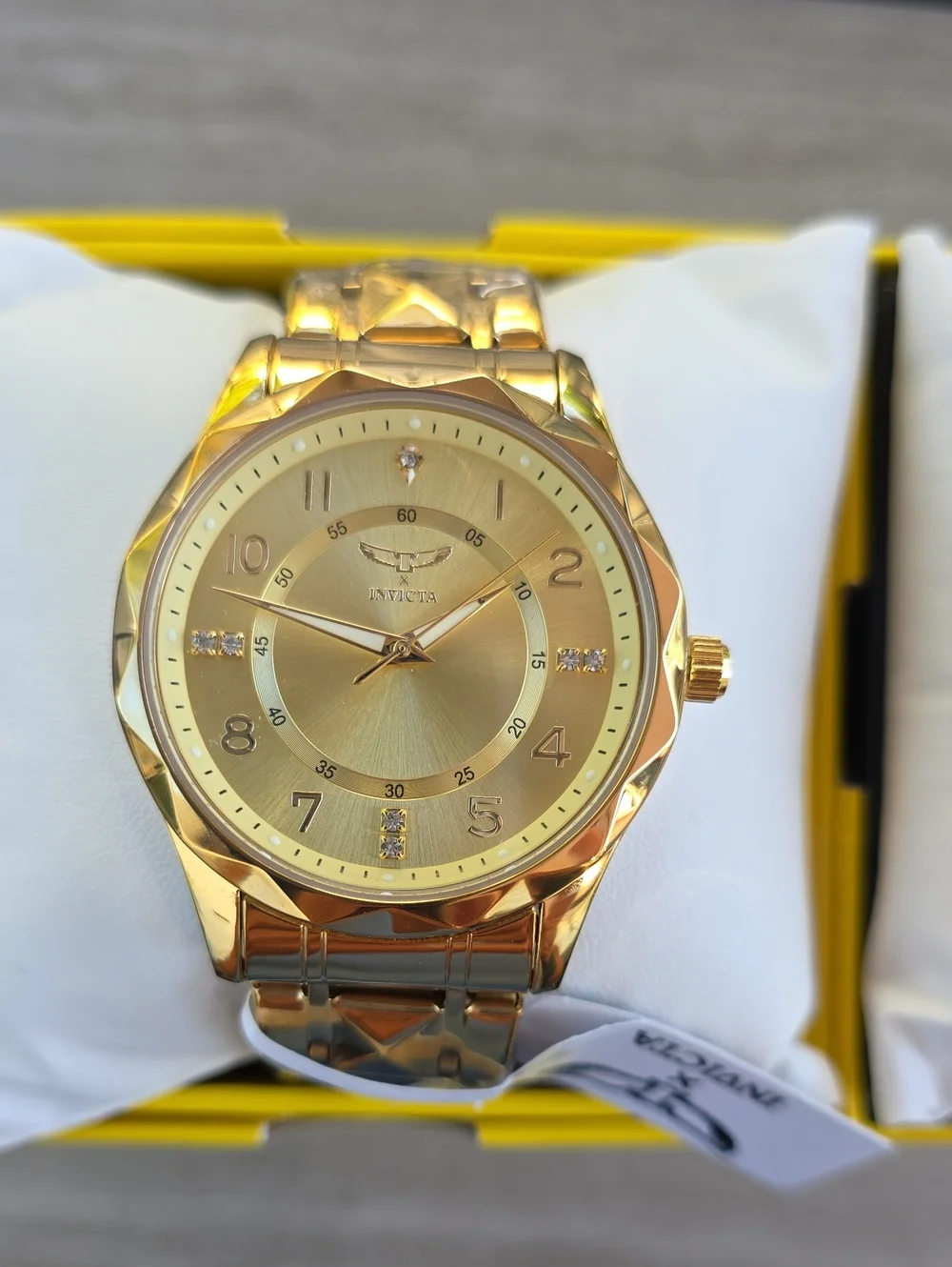 743. Pair Of Invicta Men's Gold and Silver/Aqua Watch Set